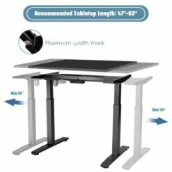 Costway Electric Stand Up Desk Frame Single Motor Height Adjustable w/ Controller WhiteBlack -Outlet Desks Store unnamed file 9579