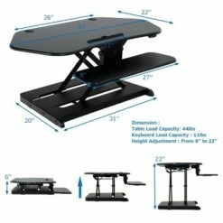 Costway Electric Standing Desk Height Adjustable Tabletop Sit To Stand Riser Monitor