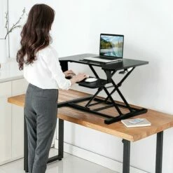Costway Gymax Sit to Stand Desk 32'' Standing Desk Converter Height Adjustable -Outlet Desks Store unnamed file 9653