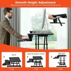 Costway Gymax Sit to Stand Desk 32'' Standing Desk Converter Height Adjustable -Outlet Desks Store unnamed file 9656