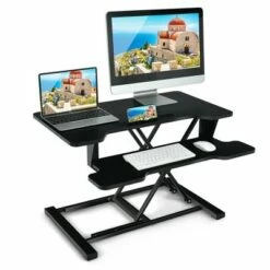Costway Gymax Sit to Stand Desk 32'' Standing Desk Converter Height Adjustable -Outlet Desks Store unnamed file 9660