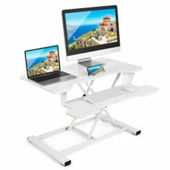 Costway Gymax Sit to Stand Desk 32'' Standing Desk Converter Height Adjustable -Outlet Desks Store unnamed file 9661