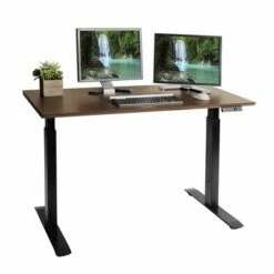 Airlift Electric Height Adjustable Standing Desk with USB Charger Walnut - Seville Classics -Outlet Desks Store unnamed file 9690