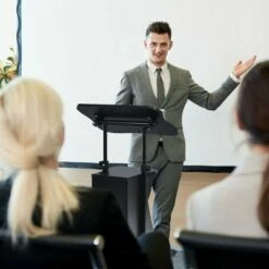 Costway Sit-to-Stand Laptop Desk Cart Rolling Mobile Height Adjustable w/ Storage Black -Outlet Desks Store unnamed file 9696