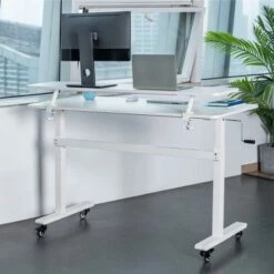 Tranzendesk Standing Desk with Clamp-On Shelf - 55" Sit to Stand Workstation with 55” Monitor Stand - White - Stand Steady 15 Tranzendesk Standing Desk with Clamp-On Shelf - 55" Sit to Stand Workstation with 55” Monitor Stand - White - Stand Steady -Outlet Desks Store unnamed file 9704