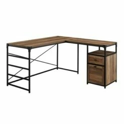 Halverson Industrial L Shaped Computer Desk with File Storage - Saracina Home Rustic Oak -Outlet Desks Store unnamed file 972