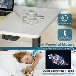 Costway Electric Standing Desk Sit to Stand Height Adjustable Dual Motor -Outlet Desks Store unnamed file 9732