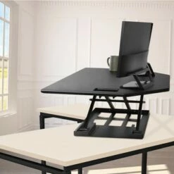 X-Elite Premier Corner Standing Desk Converter with Pneumatic Height Adjustment - Black – Stand Steady -Outlet Desks Store unnamed file 9741