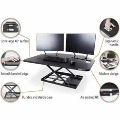 X-Elite Premier Corner Standing Desk Converter with Pneumatic Height Adjustment - Black – Stand Steady -Outlet Desks Store unnamed file 9742