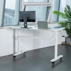 Tranzendesk Standing Desk – 55" Manual Height Adjustable Workstation – White – Stand Steady -Outlet Desks Store unnamed file 9752