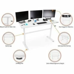 Tranzendesk Standing Desk – 55" Manual Height Adjustable Workstation – White – Stand Steady -Outlet Desks Store unnamed file 9753