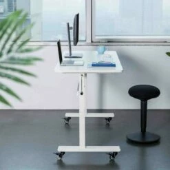 Tranzendesk Standing Desk – 55" Manual Height Adjustable Workstation – White – Stand Steady -Outlet Desks Store unnamed file 9758