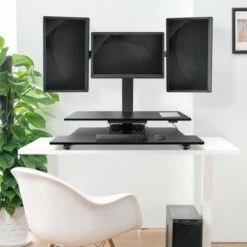 Techtonic Electric 3 Arm Monitor Mount Standing Desk - Sit to Stand Desk Converter with Keyboard Tray – Black – Stand Steady 14 Techtonic Electric 3 Arm Monitor Mount Standing Desk - Sit to Stand Desk Converter with Keyboard Tray – Black – Stand Steady -Outlet Desks Store unnamed file 9770