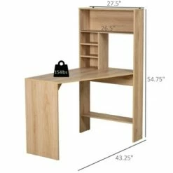 HomCom Nordic Style Computer Desk Workstation with Storage Shelves -Outlet Desks Store unnamed file 978