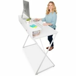 Joy Standing Desk – 48” Stand-up Workstation with Cubbies – White Finish – Stand Steady -Outlet Desks Store unnamed file 9795