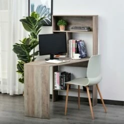 HomCom Nordic Style Computer Desk Workstation with Storage Shelves -Outlet Desks Store unnamed file 982