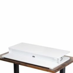 FlexPro Premier Electric Standing Desk Converter – 40" Sit to Stand Workstation – White – Stand Steady