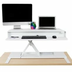 FlexPro Premier Electric Standing Desk Converter – 40" Sit to Stand Workstation – White – Stand Steady -Outlet Desks Store unnamed file 9849