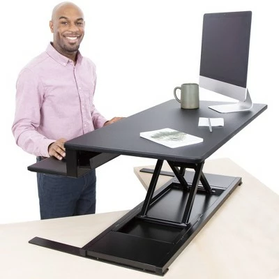 FlexPro Premier Electric Standing Desk Converter – 40" Sit to Stand Workstation – Black – Stand Steady 4 FlexPro Premier Electric Standing Desk Converter – 40" Sit to Stand Workstation – Black – Stand Steady - Image 2