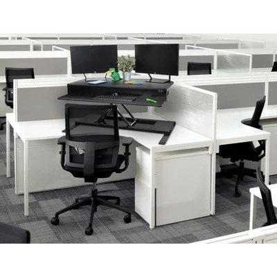 FlexPro Premier Electric Standing Desk Converter – 40" Sit to Stand Workstation – Black – Stand Steady 5 FlexPro Premier Electric Standing Desk Converter – 40" Sit to Stand Workstation – Black – Stand Steady - Image 3