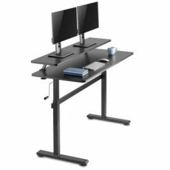 Tranzendesk Standing Desk with Clamp-On Shelf - 55" Sit to Stand Workstation with 55” Monitor Stand - Black - Stand Steady 18 Tranzendesk Standing Desk with Clamp-On Shelf - 55" Sit to Stand Workstation with 55” Monitor Stand - Black - Stand Steady -Outlet Desks Store unnamed file 9875