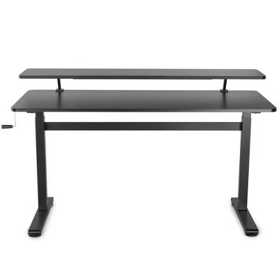 Tranzendesk Standing Desk with Clamp-On Shelf - 55" Sit to Stand Workstation with 55” Monitor Stand - Black - Stand Steady 10 Tranzendesk Standing Desk with Clamp-On Shelf - 55" Sit to Stand Workstation with 55” Monitor Stand - Black - Stand Steady - Image 8
