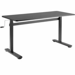 Tranzendesk Standing Desk- 55" Manual Height Adjustable Workstation – Black – Stand Steady