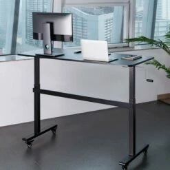 Tranzendesk Standing Desk- 55" Manual Height Adjustable Workstation – Black – Stand Steady -Outlet Desks Store unnamed file 9917