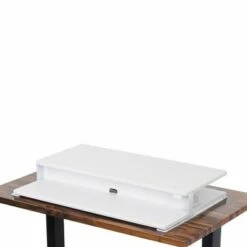 FlexPro Premier Electric Standing Desk Converter – 36" Sit to Stand Workstation – White – Stand Steady