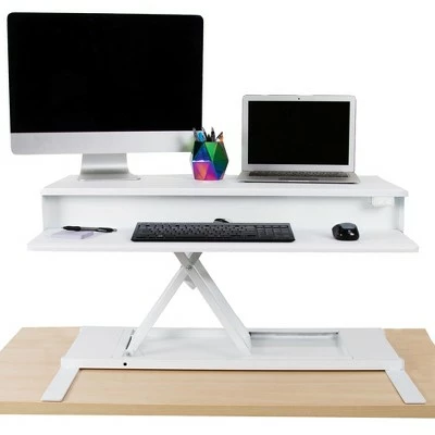 FlexPro Premier Electric Standing Desk Converter – 36" Sit to Stand Workstation – White – Stand Steady 10 FlexPro Premier Electric Standing Desk Converter – 36" Sit to Stand Workstation – White – Stand Steady - Image 8