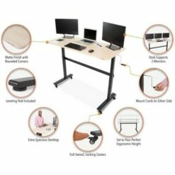 Tranzendesk Standing Desk – 55" Manual Height Adjustable Workstation – Maple – Stand Steady -Outlet Desks Store unnamed file 9957