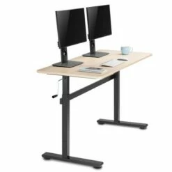 Tranzendesk Standing Desk – 55" Manual Height Adjustable Workstation – Maple – Stand Steady -Outlet Desks Store unnamed file 9959