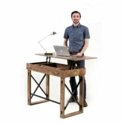 Martin Standing Desk with Drawer Oak - OneSpace -Outlet Desks Store unnamed file 9970