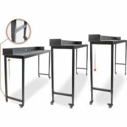 Joy Overbed Table with Wheels – 69.5” Height Adjustable Desk -- Best Fits Full & Queen Beds – Black - Stand Steady -Outlet Desks Store unnamed file 9979